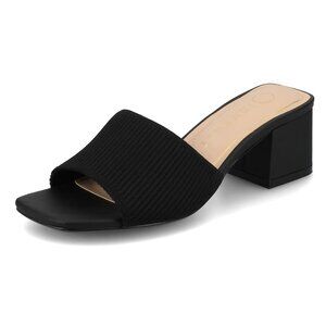 NiB Journee Women's Shilin Stretch Knit Slip On Heels Black Size 10 M $80 RY1294